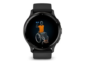 Garmin Venu 3 - 45 mm - schwarzes faserverstärktes Polymer - intelligente Uhr mit Band - Silikon - Handgelenkgröße: 135-200 mm - Anzeige 3.54 cm (1.4")