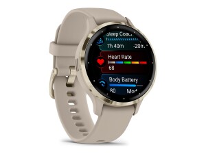 Garmin Venu 3S - 41 mm - French Gray - intelligente Uhr mit Band - Silikon - Handgelenkgröße: 110-175 mm - Anzeige 3.04 cm (1.2")