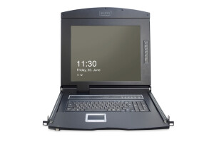 DIGITUS 17" LCD KVM Konsole, 8-Port VGA, deutsche Tastatur