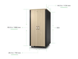 APC NetShelter - Schrank - schallisoliert - Wechselstrom 230 V - Ahorn - 32U - 48.3 cm (19")