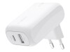 Belkin BoostCharge - Netzteil - 42 Watt - 3 A - PD 3.0 - 2 Ausgabeanschlussstellen (USB, 24 pin USB-C)