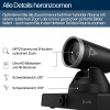 HP Poly Studio E60 – Konferenzkamera – PTZ – 2x 8 MP – 4K UHD – 12x optischer Zoom – Auto-Tracking – LAN/USB – Schwarz