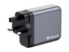 Verbatim Netzteil - GaN - 140 Watt - 5 A - PD 3.0, Power Delivery 3.1, QC 3.0, PD/PPS - 4 Ausgabeanschlussstellen (3 x USB-C, USB)