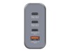 Verbatim Netzteil - GaN - 140 Watt - 5 A - PD 3.0, Power Delivery 3.1, QC 3.0, PD/PPS - 4 Ausgabeanschlussstellen (3 x USB-C, USB)