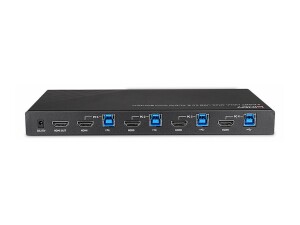 Lindy KVM-/Audio-/USB-Switch - HDMI 4K60, USB 3.0