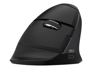 Urban Factory ERGO PRO - Maus - vertikal - ergonomisch - Für Linkshänder - 6 Tasten - kabellos - Bluetooth 5.0, 2.4 GHz - kabelloser Empfänger (USB)