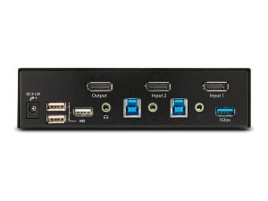 StarTech.com 2-Port DisplayPort KVM Switch, 8K 60Hz / 4K 144Hz, Single Display, DP 1.4, 2x USB 3.0 Ports, 4x USB 2.0 HID Ports, Push-Button & Hotkey Switching, TAA Compliant - OS Independent, Metal Housing (D86A2-2-PORT-8K-KVM)