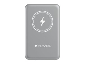 Verbatim Charge n Go - Induktive Power Bank - Magnethalterung - Li-Pol - 10000 mAh - 20 Watt - 2.4 A - Apple Fast Charge, PD 3.0, QC 3.0, Apple 2.4A, USB BC 1.2 (24 pin USB-C)