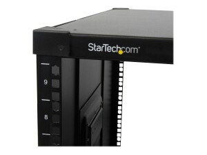 StarTech.com Mobiles Server Rack mit Griffen - rollbarer Serverschrank / Netzwerschrank - 9HE - Schrank - Schwarz - 9U - 58.4 cm (23")