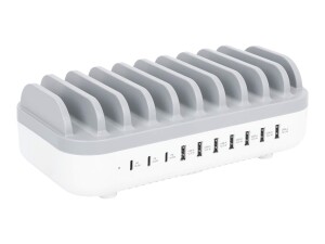 Manhattan Charging Station, 10x Ports: 3x USB-C (up to...