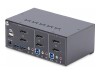 StarTech.com 2-Port Dual-Monitor DisplayPort KVM Switch, 4K 60Hz, 2x USB 5Gbps Hub Ports, 2x USB 2.0 HID Ports, Hotkey and Push-Button Switching, TAA Compliant - ESD Level 3 Protection (P2DD46A2-KVM-SWITCH)