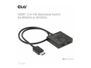 Club 3D CSV-1384 - Video/Audio-Schalter - 2-in-1,...