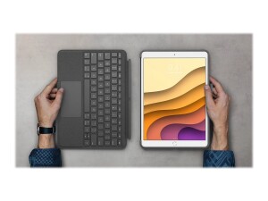 Logitech Combo Touch - Tastatur und Foliohülle - mit Trackpad - hintergrundbeleuchtet - Apple Smart connector - QWERTY - Italienisch - Graphite - für Apple 10.2-inch iPad (7. Generation, 8. Generation, 9. Generation)