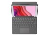 Logitech Combo Touch - Tastatur und Foliohülle - mit Trackpad - hintergrundbeleuchtet - Apple Smart connector - QWERTY - Italienisch - Graphite - für Apple 10.2-inch iPad (7. Generation, 8. Generation, 9. Generation)