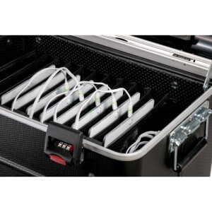 PARAT PARAPROJECT Case i10 - Wagen (synchronisieren und laden) für Tablett - verriegelbar - Aluminium, ABS-Kunststoff, Conpearl, Schaum - Schwarz - Bildschirmgröße: up to 26.7 cm (up to 10.5")