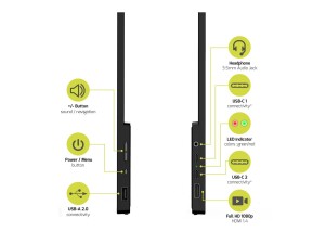 PORT Designs PORT Connect - LCD-Monitor - 39.6 cm (15.6") - tragbar - 1920 x 1080 Full HD (1080p)