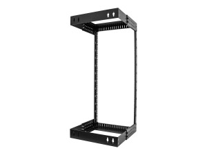 StarTech.com 24HE Netzwerkschrank 19 Zoll für Wandmontage - Einstellbare Tiefe 30 - 50 cm - 2 Pfosten Open Frame Serverschrank/Wandrack/Server rack -  Käfigmuttern & Schrauben (RACK-24U-20-WALL-OA)
