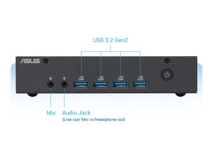 ASUS ExpertCenter PN43 SN100AD - Mini-PC - N-series N100 - RAM 4 GB - SSD 128 GB - NVMe - UHD Graphics - Wi-Fi 6E, 1GbE, 2.5GbE, Bluetooth 5.2 - WLAN: 802.11a/b/g/n/ac/ax (Wi-Fi 6E)