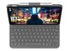 Logitech Slim Folio - Tastatur und Foliohülle - kabellos - Bluetooth LE - QWERTY - Italienisch - Oxford Gray - für Apple 10.9-inch iPad (10. Generation)