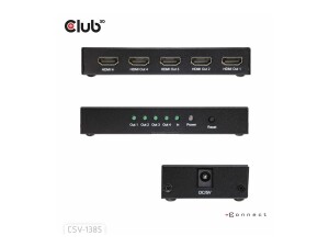 Club 3D CSV-1385 - Video-/Audio-Splitter - 1-to-4, 4K120Hz