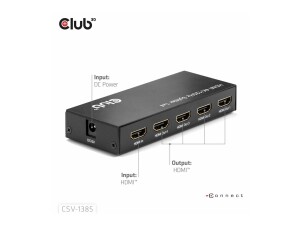 Club 3D CSV-1385 - Video-/Audio-Splitter - 1-to-4, 4K120Hz