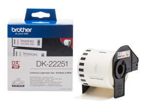 Brother DK22251 - Schwarz/Rot auf Weiß - Rolle (6,2...