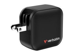 Verbatim Netzteil - GaN - 70 Watt - 5 A - PD 3.0, PD/PPS, QC 4.0 - 3 Ausgabeanschlussstellen (2 x USB-C, USB)
