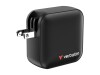 Verbatim Netzteil - GaN - 100 Watt - 5 A - PD 3.0, PD/PPS, QC 4.0 - 4 Ausgabeanschlussstellen (3 x USB-C, USB)