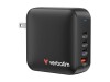 Verbatim Netzteil - GaN - 165 Watt - 5 A - PD 3.0, PD/PPS, QC 4.0 - 4 Ausgabeanschlussstellen (3 x USB-C, USB)