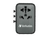 Verbatim UTA-05 - Netzteil - GaN III, Universal - 65 Watt - 5 A - PD 3.0, QC 4.0+, QC 3.0, Fast Charge, Super Charge, Apple Fast Charge, PD/PPS, USB BC 1.2 - 4 Ausgabeanschlussstellen (2 x USB-C, 2 x USB)