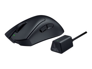 Razer DeathAdder V3 Pro - Maus - Smooth-Touch, 8000 Hz - ergonomisch - Für Rechtshänder - optisch - 5 Tasten - kabellos, kabelgebunden - kabelloser Empfänger (USB)