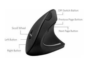 Anker Innovations Anker Vertical Ergonomic - Vertikale Maus - optisch - 5 Tasten - kabellos - 2.4 GHz - kabelloser Empfänger (USB)
