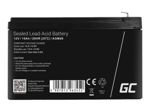 Green Cell Batterie - Bleisäure - 10 Ah - Schwarz