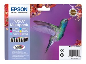 Epson T0807 Multipack - Schwarz, Gelb, Cyan, Magenta,...
