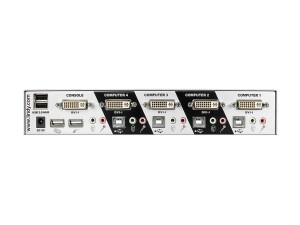 Lindy 4 Port DVI-I Single Link, USB 2.0 & Audio KVM...