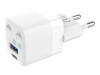 TECH DATA Vision - Netzteil - 30 Watt - 3 A - QC 3.0 - 2 Ausgabeanschlussstellen (24 pin USB-C, USB)