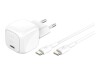Belkin BoostCharge - Netzteil - kompakt - 30 Watt - Power Delivery 3.1 (24 pin USB-C)