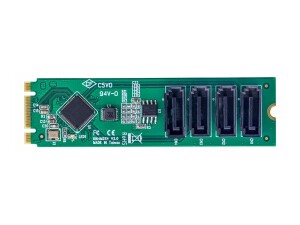 StarTech.com 4-Port M.2 to SATA Adapter Card, M.2 PCIe...