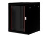 ROLINE Basic Plus - Gehäuse Netzwerkschrank - 600x600 BxT - geeignet für Wandmontage - Jet Black, RAL 9005 - 15U - 48.3 cm (19")