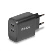 Lindy Netzteil - 65 Watt - 4.05 A - Power Delivery 3.0 + PPS, QC 4.0 - 2 Ausgabeanschlussstellen (24 pin USB-C)