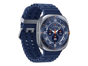 Samsung Galaxy Watch Ultra - 47 mm - Titanium Blue - intelligente Uhr mit Marineband - Gummi - Blau - Bandgröße: S/M/L - Anzeige 3.73 cm (1.5")