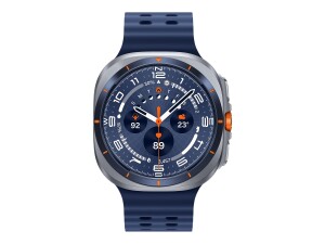 Samsung Galaxy Watch Ultra - 47 mm - Titanium Blue - intelligente Uhr mit Marineband - Gummi - Blau - Bandgröße: S/M/L - Anzeige 3.73 cm (1.5")