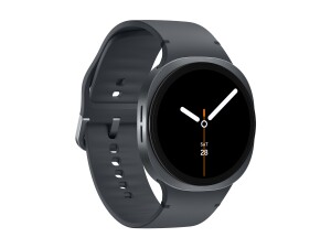Samsung Galaxy Watch8 - 44 mm - Carbon-Schwarz - intelligente Uhr mit Sportband - Gummi - Graphit - Bandgröße: M/L - Anzeige 3.7 cm (1.47")