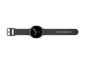 Samsung Galaxy Watch8 - 44 mm - Carbon-Schwarz - intelligente Uhr mit Sportband - Gummi - Graphit - Bandgröße: M/L - Anzeige 3.7 cm (1.47")