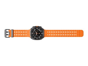 Samsung Galaxy Watch Ultra - 47 mm - titanfarben grau - intelligente Uhr mit Marineband - Gummi - Orange - Bandgröße: S/M/L - Anzeige 3.73 cm (1.5")