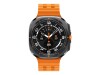 Samsung Galaxy Watch Ultra - 47 mm - titanfarben grau - intelligente Uhr mit Marineband - Gummi - Orange - Bandgröße: S/M/L - Anzeige 3.73 cm (1.5")