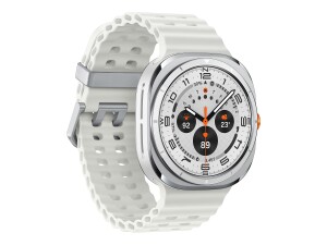 Samsung Galaxy Watch Ultra - 47 mm - Titanweiß - intelligente Uhr mit Marineband - Gummi - weiß - Bandgröße: S/M/L - Anzeige 3.73 cm (1.5")