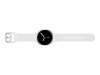 Samsung Galaxy Watch8 - 40 mm - silber - intelligente Uhr mit Sportband - Gummi - weiß - Bandgröße: S/M - Anzeige 3.4 cm (1.34")