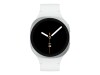 Samsung Galaxy Watch8 - 40 mm - silber - intelligente Uhr mit Sportband - Gummi - weiß - Bandgröße: S/M - Anzeige 3.4 cm (1.34")