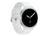 Samsung Galaxy Watch8 - 40 mm - silber - intelligente Uhr mit Sportband - Gummi - weiß - Bandgröße: S/M - Anzeige 3.4 cm (1.34")